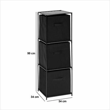 Kovový regál na hračky a dekorace Mix n`Modul černý 3dílný 5five